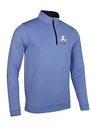 g.RYDER CUP WICK Ryder Cup Zip Lightweight Performance Golf Midlayer - Light Blue/Navy