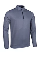g.WICK Quarter Zip Lightweight Performance Golf Midlayer - Light Grey/Navy Houndstooth