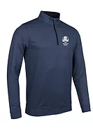 g.RYDER CUP WICK Ryder Cup Zip Lightweight Performance Golf Midlayer - Light Grey/Navy Tees