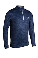 g.THE OPEN WICK The Open Zip Lightweight Performance Golf Midlayer - Navy Camo/Lt Grey