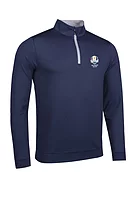 g.RYDER CUP WICK Ryder Cup Zip Lightweight Performance Golf Midlayer - Navy/Light Grey