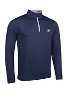 g.THE OPEN WICK The Open Zip Lightweight Performance Golf Midlayer - Navy/Light Grey
