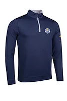 g.RYDER CUP WINNERS WICK Ryder Cup Winners Zip Lightweight Performance Golf Midlayer - Navy/Light Grey