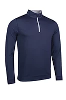 g.WICK Quarter Zip Lightweight Performance Golf Midlayer - Navy/Light Grey