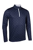 g.WICK Quarter Zip Lightweight Performance Golf Midlayer - Navy/White Saltire Flags