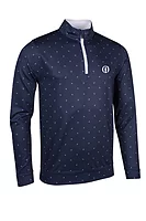 g.THE OPEN WICK The Open Zip Lightweight Performance Golf Midlayer - Navy/White Saltire Flags
