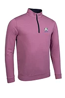 g.RYDER CUP WICK Ryder Cup Zip Lightweight Performance Golf Midlayer - Raspberry Marl/Navy