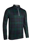 g.WICK Quarter Zip Lightweight Performance Golf Midlayer - Tartan/Light Grey