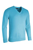 g.WILKIE V Neck Merino Lightweight Golf Sweater - Aqua