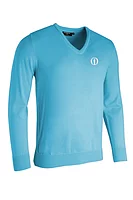 g.THE OPEN WILKIE The Open V Neck Merino Golf Sweater - Aqua