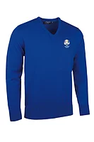 g.RYDER CUP WILKIE Ryder Cup V Neck Merino Golf Sweater - Ascot Blue