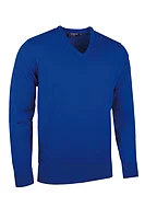 g.WILKIE V Neck Merino Lightweight Golf Sweater - Ascot Blue