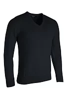 g.WILKIE V Neck Merino Lightweight Golf Sweater - Black
