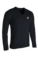 g.THE OPEN WILKIE The Open V Neck Merino Golf Sweater - Black