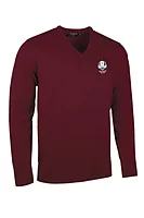 g.RYDER CUP WILKIE Ryder Cup V Neck Merino Golf Sweater - Bordeaux