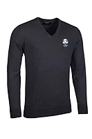 g.RYDER CUP WILKIE Ryder Cup V Neck Merino Golf Sweater - Charcoal Marl