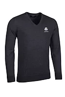 g.RYDER CUP WILKIE Ryder Cup V Neck Merino Golf Sweater - Charcoal Marl