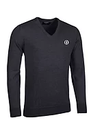 g.THE OPEN WILKIE The Open V Neck Merino Golf Sweater - Charcoal Marl