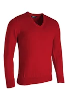 g.WILKIE V Neck Merino Lightweight Golf Sweater - Garnet