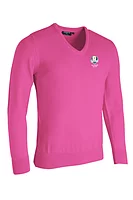 g.RYDER CUP WILKIE Ryder Cup V Neck Merino Golf Sweater - Hot Pink