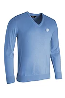 g.THE OPEN WILKIE The Open V Neck Merino Golf Sweater - Light Blue