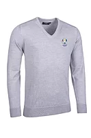g.RYDER CUP WILKIE Ryder Cup V Neck Merino Golf Sweater - Light Grey Marl