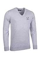 g.RYDER CUP WILKIE Ryder Cup V Neck Merino Golf Sweater - Light Grey Marl