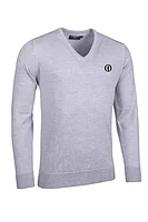 g.THE OPEN WILKIE The Open V Neck Merino Golf Sweater - Light Grey Marl