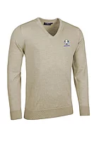 g.RYDER CUP WILKIE Ryder Cup V Neck Merino Golf Sweater - Linen Marl