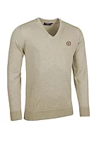 g.THE OPEN WILKIE The Open V Neck Merino Golf Sweater - Linen Marl