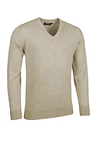 g.WILKIE V Neck Merino Lightweight Golf Sweater - Linen Marl