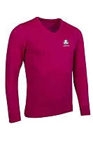 g.RYDER CUP WILKIE Ryder Cup V Neck Merino Golf Sweater - Raspberry