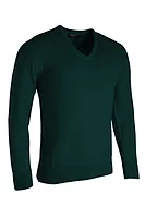 g.WILKIE V Neck Merino Lightweight Golf Sweater - Tartan Green