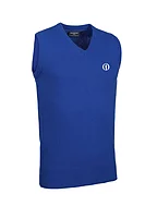 g.THE OPEN WINDERMERE The Open V Neck Lambswool Midweight Golf Slipover - Ascot Blue