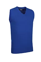 g.WINDERMERE V Neck Lambswool Midweight Golf Slipover - Ascot Blue