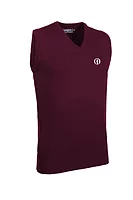 g.THE OPEN WINDERMERE The Open V Neck Lambswool Midweight Golf Slipover - Bordeaux