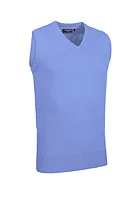 g.WINDERMERE V Neck Lambswool Midweight Golf Slipover - Light Blue
