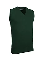 g.WINDERMERE V Neck Lambswool Midweight Golf Slipover - Tartan Green