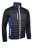 s.ZERMATT SALE Full Zip Padded Performance Golf Jacket Sale - Black/Electric Blue/White