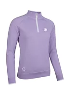s.THE OPEN ZONDA The Open Quarter Zip Cotton Lined Heavyweight Golf Sweater - Lilac/White