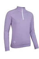 s.ZONDA Quarter Zip Cotton Lined Heavyweight Golf Sweater - Lilac/White