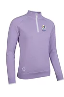s.RYDER CUP ZONDA Ryder Cup Quarter Zip Cotton Lined Heavyweight Golf Sweater - Lilac/White