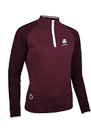 s.RYDER CUP ZONDA Ryder Cup Quarter Zip Cotton Lined Heavyweight Golf Sweater - Mulberry/White