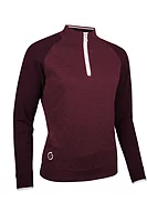 s.ZONDA Quarter Zip Cotton Lined Heavyweight Golf Sweater - Mulberry/White