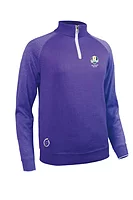 s.RYDER CUP ZONDA Ryder Cup Quarter Zip Cotton Lined Heavyweight Golf Sweater - Purple/Purple Marl/White