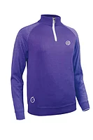 s.THE OPEN ZONDA The Open Quarter Zip Cotton Lined Heavyweight Golf Sweater - Purple/Purple Marl/White
