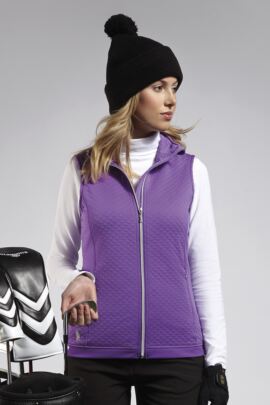 Ladies Zip Front Embossed Diamond Performance Midlayer Golf Gilet