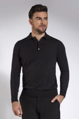 Mens Collared Touch of Cashmere Golf Sweater