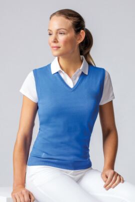 Ladies V Neck Cotton Golf Slipover