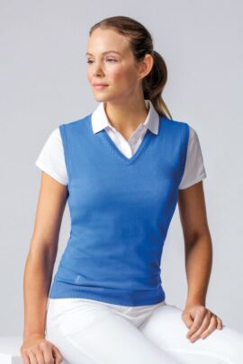 Ladies V Neck Cotton Golf Slipover